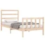 Bed frame with solid wood headboard 90x190 cm by vidaXL, Beds and slatted bases - Ref: Foro24-3191871, Price: 87,73 €, Discou...