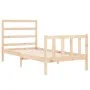 Bed frame with solid wood headboard 90x190 cm by vidaXL, Beds and slatted bases - Ref: Foro24-3191871, Price: 87,73 €, Discou...