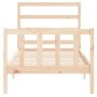 Bed frame with solid wood headboard 90x190 cm by vidaXL, Beds and slatted bases - Ref: Foro24-3191871, Price: 87,73 €, Discou...