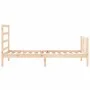 Bed frame with solid wood headboard 90x190 cm by vidaXL, Beds and slatted bases - Ref: Foro24-3191871, Price: 87,73 €, Discou...