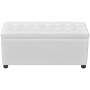 Otomana de almacenamiento de cuero artificial blanco de vidaXL, Bancos para recibidores y almacenamiento - Ref: Foro24-242406...