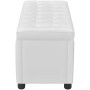Otomana de almacenamiento de cuero artificial blanco de vidaXL, Bancos para recibidores y almacenamiento - Ref: Foro24-242406...