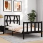 Estructura de cama individual con cabecero madera maciza negro de vidaXL, Camas y somieres - Ref: Foro24-3192455, Precio: 124...