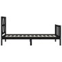 Estructura de cama individual con cabecero madera maciza negro de vidaXL, Camas y somieres - Ref: Foro24-3192455, Precio: 124...