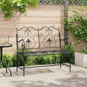 Banco de jardín Negro 104 x 54 x 93 cm Acero en Bancos de jardín | Comprar online en Foru.es