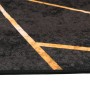Alfombra lavable antideslizante negro y dorado 160x230 cm en Alfombras | Comprar online en Foru.es