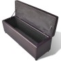 Banco largo de almacenamiento de madera marrón de vidaXL, Bancos para recibidores y almacenamiento - Ref: Foro24-241064, Prec...