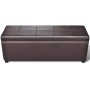 Banco largo de almacenamiento de madera marrón de vidaXL, Bancos para recibidores y almacenamiento - Ref: Foro24-241064, Prec...