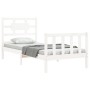 Estructura de cama con cabecero madera maciza blanco 90x200 cm de vidaXL, Camas y somieres - Ref: Foro24-3192542, Precio: 98,...