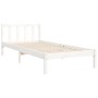 Estructura de cama con cabecero madera maciza blanco 90x200 cm de vidaXL, Camas y somieres - Ref: Foro24-3192542, Precio: 98,...