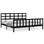 Estructura de cama con cabecero madera maciza negro 200x200 cm de vidaXL, Camas y somieres - Ref: Foro24-3192125, Precio: 205...