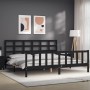 Estructura de cama con cabecero madera maciza negro 200x200 cm de vidaXL, Camas y somieres - Ref: Foro24-3192125, Precio: 205...
