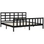 Estructura de cama con cabecero madera maciza negro 200x200 cm de vidaXL, Camas y somieres - Ref: Foro24-3192125, Precio: 205...
