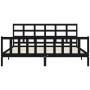 Estructura de cama con cabecero madera maciza negro 200x200 cm de vidaXL, Camas y somieres - Ref: Foro24-3192125, Precio: 205...