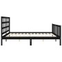 Estructura de cama con cabecero madera maciza negro 200x200 cm de vidaXL, Camas y somieres - Ref: Foro24-3192125, Precio: 205...