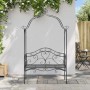 Banco de jardín Negro 121 x 48 x 200 cm Acero en Bancos de jardín | Comprar online en Foru.es