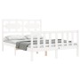Estructura de cama con cabecero madera maciza blanco 140x200 cm de vidaXL, Camas y somieres - Ref: Foro24-3192557, Precio: 13...