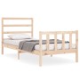 Estructura de cama con cabecero madera maciza 90x200 cm de vidaXL, Camas y somieres - Ref: Foro24-3191891, Precio: 84,81 €, D...