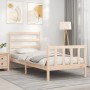 Estructura de cama con cabecero madera maciza 90x200 cm de vidaXL, Camas y somieres - Ref: Foro24-3191891, Precio: 84,81 €, D...