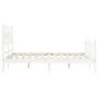 Weißer Massivholzbettrahmen mit Kopfteil 140x200 cm von vidaXL, Betten und Lattenroste - Ref: Foro24-3192557, Preis: 137,13 €...