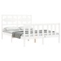 Estructura de cama con cabecero madera maciza blanco 140x190 cm de vidaXL, Camas y somieres - Ref: Foro24-3192537, Precio: 14...