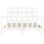 Estructura de cama con cabecero madera maciza blanco 140x190 cm de vidaXL, Camas y somieres - Ref: Foro24-3192537, Precio: 14...