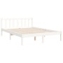 Estructura de cama con cabecero madera maciza blanco 140x190 cm de vidaXL, Camas y somieres - Ref: Foro24-3192537, Precio: 14...