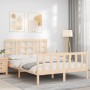 Estructura de cama con cabecero madera maciza 140x190 cm de vidaXL, Camas y somieres - Ref: Foro24-3191951, Precio: 127,06 €,...