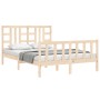 Estructura de cama con cabecero madera maciza 140x190 cm de vidaXL, Camas y somieres - Ref: Foro24-3191951, Precio: 127,06 €,...
