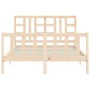 Estructura de cama con cabecero madera maciza 140x190 cm de vidaXL, Camas y somieres - Ref: Foro24-3191951, Precio: 127,06 €,...