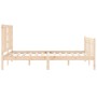 Estructura de cama con cabecero madera maciza 140x190 cm de vidaXL, Camas y somieres - Ref: Foro24-3191951, Precio: 127,06 €,...