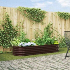 Arriate elevado Marrón 240 x 80 x 44 cm Acero en Macetas y jardineras | Comprar online en Foru.es