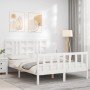 Estructura de cama con cabecero madera maciza blanco 140x200 cm de vidaXL, Camas y somieres - Ref: Foro24-3191972, Precio: 13...