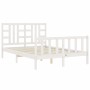 Estructura de cama con cabecero madera maciza blanco 140x200 cm de vidaXL, Camas y somieres - Ref: Foro24-3191972, Precio: 13...