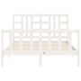 Estructura de cama con cabecero madera maciza blanco 140x200 cm de vidaXL, Camas y somieres - Ref: Foro24-3191972, Precio: 13...