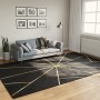 Alfombra lavable antideslizante negro y dorado 190x300 cm en Alfombras | Comprar online en Foru.es