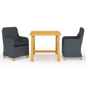 Juego de comedor para jardín 3 piezas gris oscuro en Conjuntos de jardín | Comprar online en Foru.es