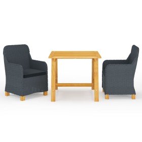 Juego de comedor para jardín 3 piezas gris oscuro en Conjuntos de jardín | Comprar online en Foru.es