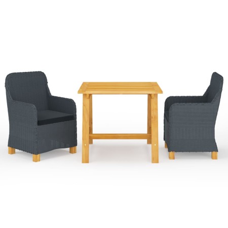 Juego de comedor para jardín 3 piezas gris oscuro en Conjuntos de jardín | Comprar online en Foru.es