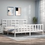 Estructura de cama con cabecero madera maciza blanco 200x200 cm de vidaXL, Camas y somieres - Ref: Foro24-3191992, Precio: 15...