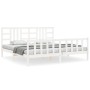 Estructura de cama con cabecero madera maciza blanco 200x200 cm de vidaXL, Camas y somieres - Ref: Foro24-3191992, Precio: 15...