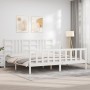 Estructura de cama con cabecero madera maciza blanco 200x200 cm de vidaXL, Camas y somieres - Ref: Foro24-3191992, Precio: 15...