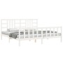 Estructura de cama con cabecero madera maciza blanco 200x200 cm de vidaXL, Camas y somieres - Ref: Foro24-3191992, Precio: 15...