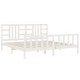 Estructura de cama con cabecero madera maciza blanco 200x200 cm de vidaXL, Camas y somieres - Ref: Foro24-3191992, Precio: 15...