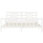 Estructura de cama con cabecero madera maciza blanco 200x200 cm de vidaXL, Camas y somieres - Ref: Foro24-3191992, Precio: 15...