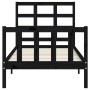 Estructura de cama individual con cabecero madera maciza negro de vidaXL, Camas y somieres - Ref: Foro24-3192065, Precio: 119...