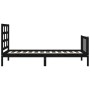Estructura de cama individual con cabecero madera maciza negro de vidaXL, Camas y somieres - Ref: Foro24-3192065, Precio: 119...