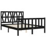 Estructura de cama con cabecero madera maciza negro 140x190 cm de vidaXL, Camas y somieres - Ref: Foro24-3192475, Precio: 178...