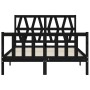 Estructura de cama con cabecero madera maciza negro 140x190 cm de vidaXL, Camas y somieres - Ref: Foro24-3192475, Precio: 178...