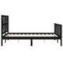 Estructura de cama con cabecero madera maciza negro 140x190 cm de vidaXL, Camas y somieres - Ref: Foro24-3192475, Precio: 178...
